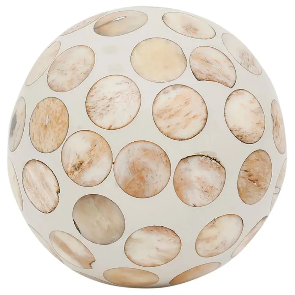 Lot de 6 boules décoratives en résine ivoire et brun - Yumbe