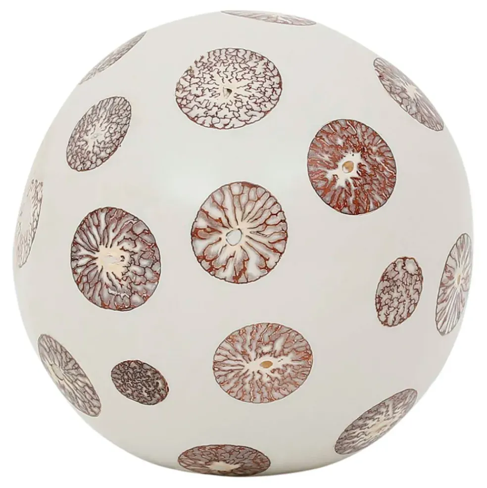 Lot de 6 boules décoratives en résine ivoire et brun - Yumbe