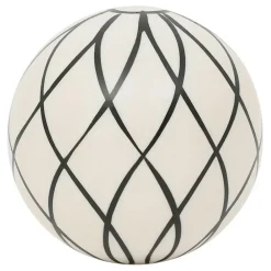 Lot de 6 boules décoratives en résine noir et blanc d10cm - Etnik