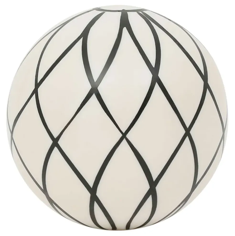 Lot de 6 boules décoratives en résine noir et blanc d10cm - Etnik