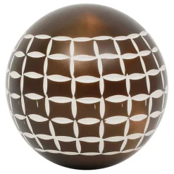 Lot de 6 boules décoratives en résine brun et ivoire - Sumba