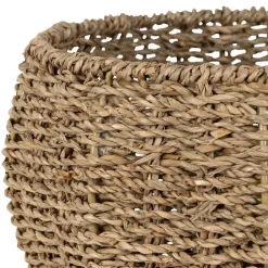 Lot de 2 corbeille pommes en jonc de mer naturel et vert - Les Fruits