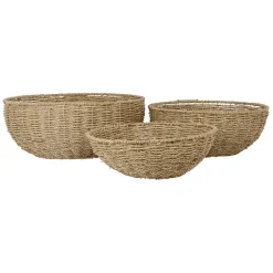 Lot de 3 corbeilles en jonc de mer naturel - Borneo