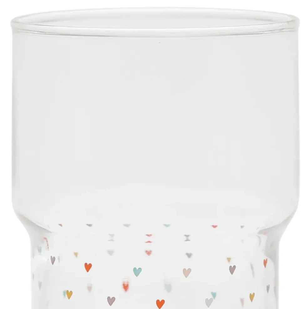 Lot de 2 gobelets en verre coeur 30 cl - famille
