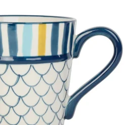 Lot de 2 mugs en grès bleu marine - un été à la mer