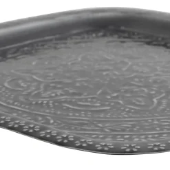 Lot de 2 plateaux en fer anthracite 41x41cm - Arabise