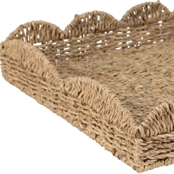 Lot de 2 plateaux en jonc de mer naturel - Chaumière