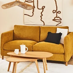 Lot de 2 table basse en chêne naturel - Becka