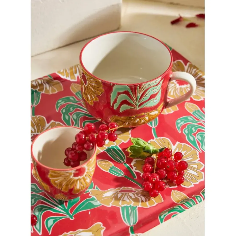 Lot de 4 tasses en grès multicolore 15cl - Flaura