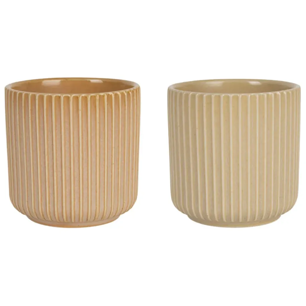 Lot de 2 tasses en grès nude 17cl - Sweet Leaves