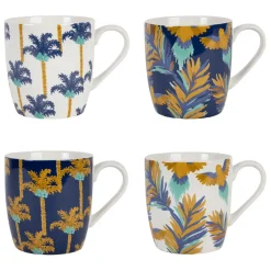 Lot de 4 tasses en porcelaine multicolore 35cl - Mocoa