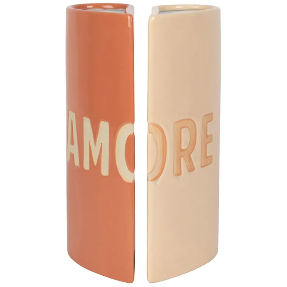 Lot de 2 vases en grès nude 13x6.5xh24cm - Funny