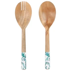Lot de couverts de salade en manguier turquoise - Estran