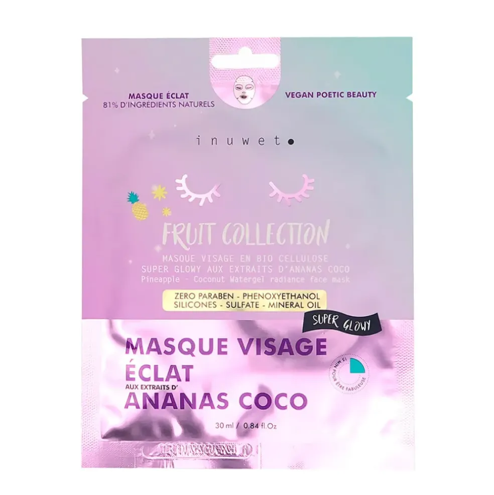 Masque visage fruit collection éclat en bio cellulose