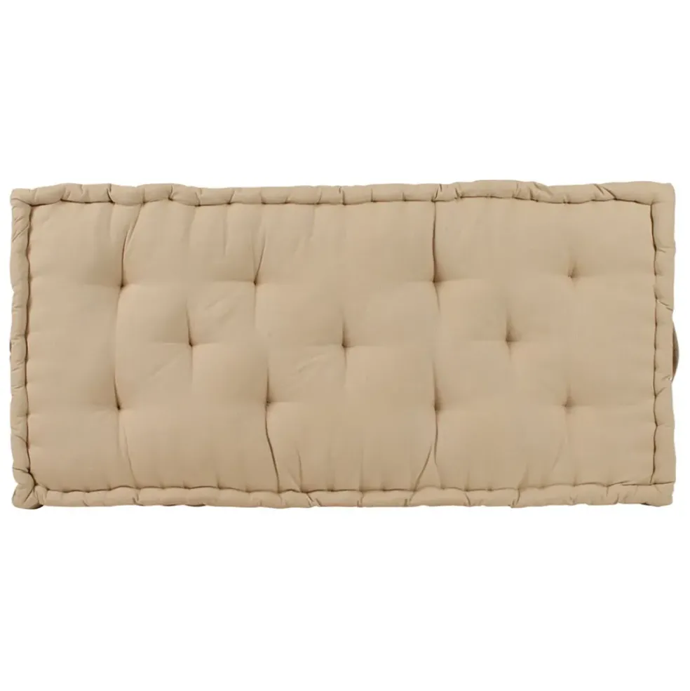Matelas capitonné chambray beige en coton