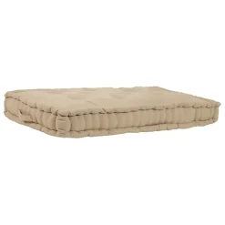 Matelas capitonné chambray beige en coton