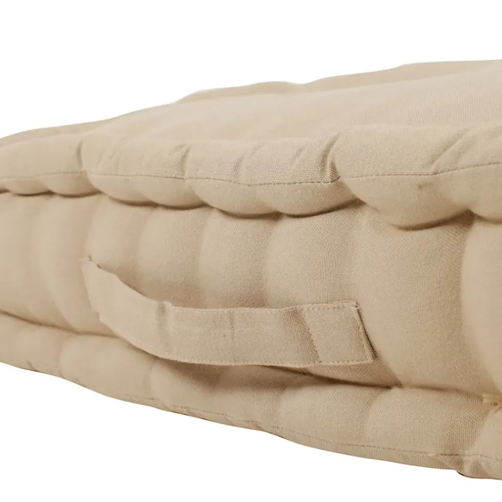 Matelas capitonné chambray beige en coton