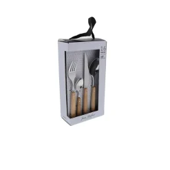 Menagere woody 16 pièces en acier inoxydable et bois