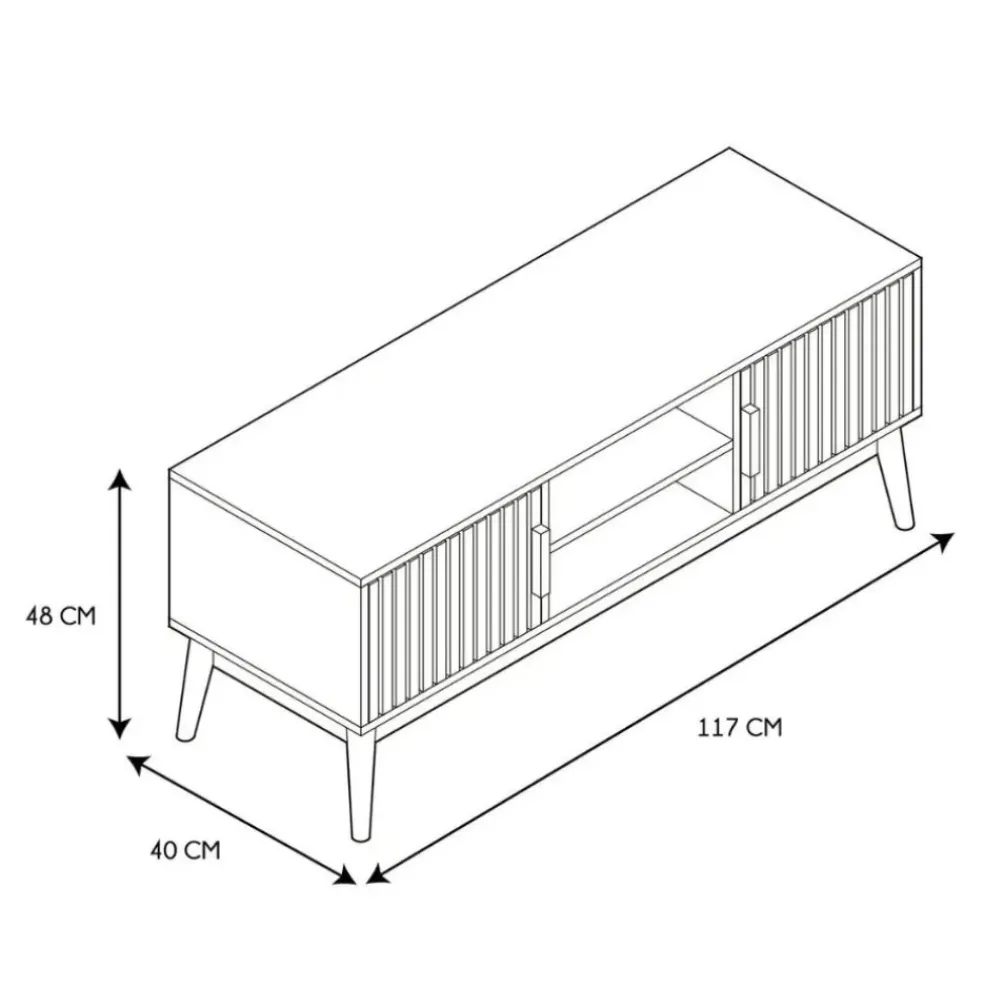 Meuble tv en bois naturel 117x48cm - kara