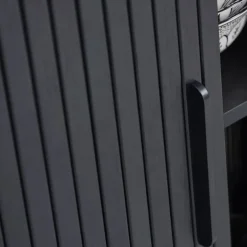Meuble TV en placage chêne noir L123cm - Nola