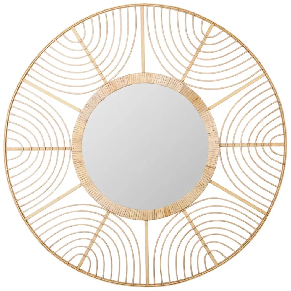Miroir element naturel en bambou d80cm