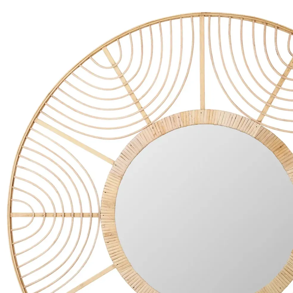 Miroir element naturel en bambou d80cm