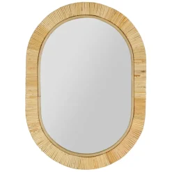 Miroir en rotin et mdf naturel 40x55cm - Tulum