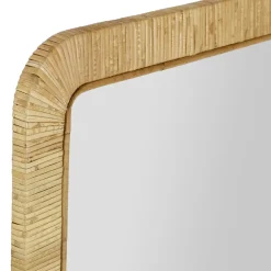 Miroir en rotin et mdf naturel 60x90cm - Tulum