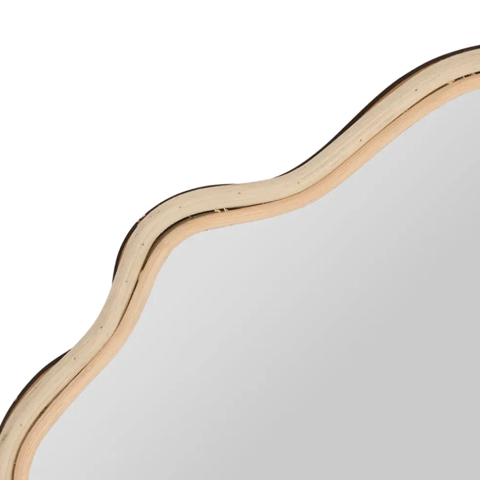 Miroir nuage en rotin naturel 40x25cm