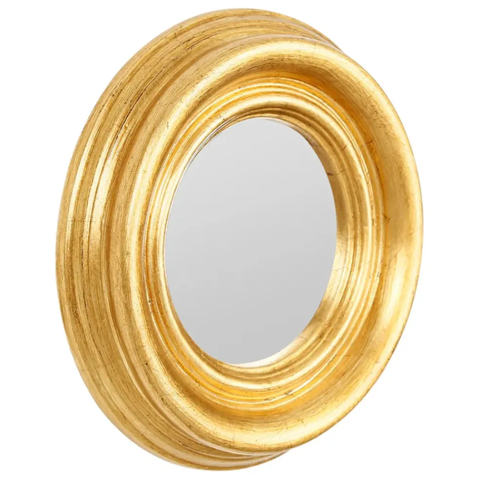 Miroir rond doré D26cm - Drachma
