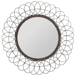 Miroir rond en fer noir D44cm - Lore