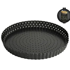 Moule à pâtisserie rond perforé d24xh2.7cm noir