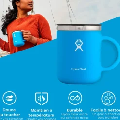 Mug isotherme avec poignée noir 355ml