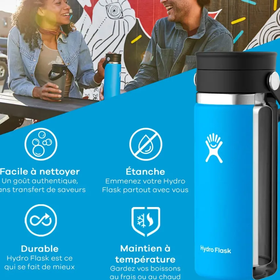 Mug isotherme bouchon flex noir 355ml