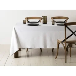 Nappe corino blanc 160x160cm coton lavé 170g/m2