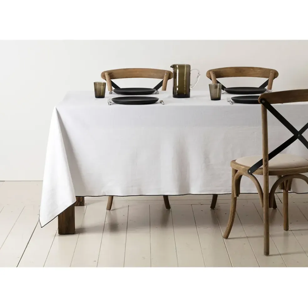 Nappe corino blanc 160x160cm coton lavé 170g/m2