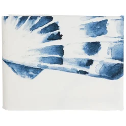 Nappe en coton enduit blanc et bleu 160x160cm - Bord De Mer