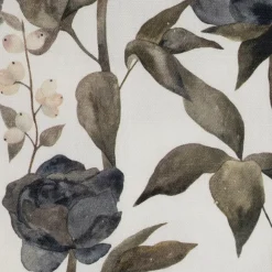 Nappe en coton gris vert 320x160cm - Rose noire