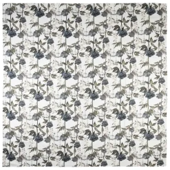 Nappe en coton gris vert 160x160cm - Rose noire