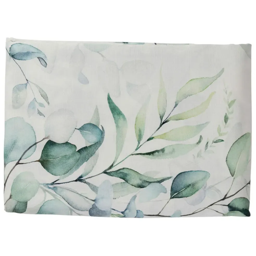 Nappe en coton vert 320x160cm - Eucalyptus