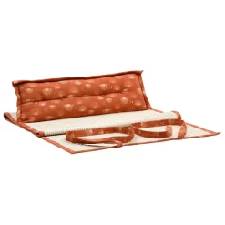 Natte de plage avec coussin terracotta et écru - sweet leaves