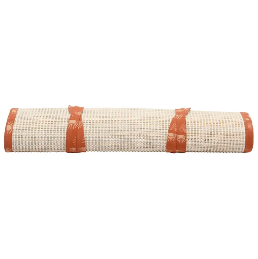 Natte de plage avec coussin terracotta et écru - sweet leaves
