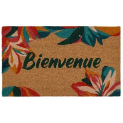 Paillasson bienvenue en coco multicolore 73x43cm - Allegra