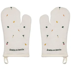 Paire de gants cuisine en coton écru - P'tit Légume
