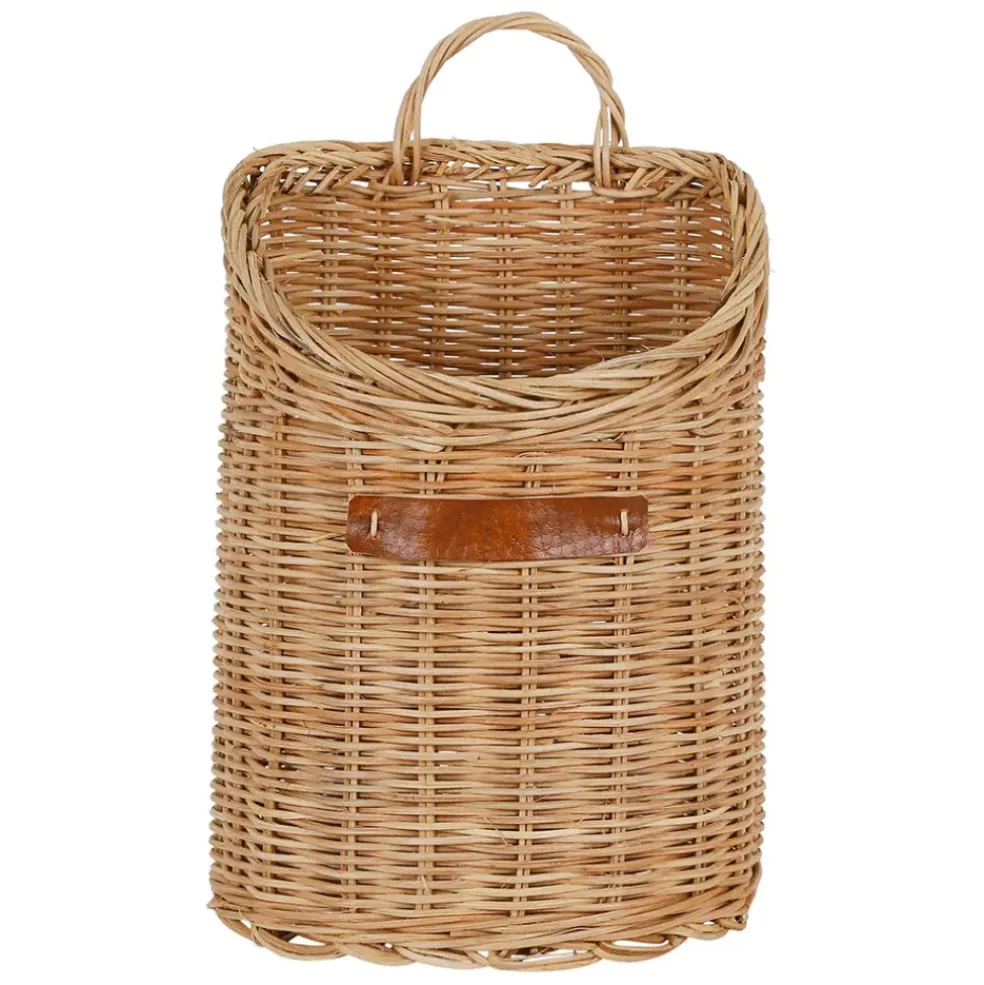 Panier mural cuisine tradition naturel en rotin