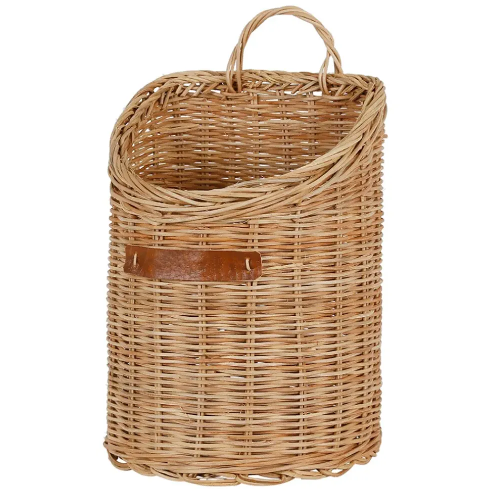 Panier mural cuisine tradition naturel en rotin