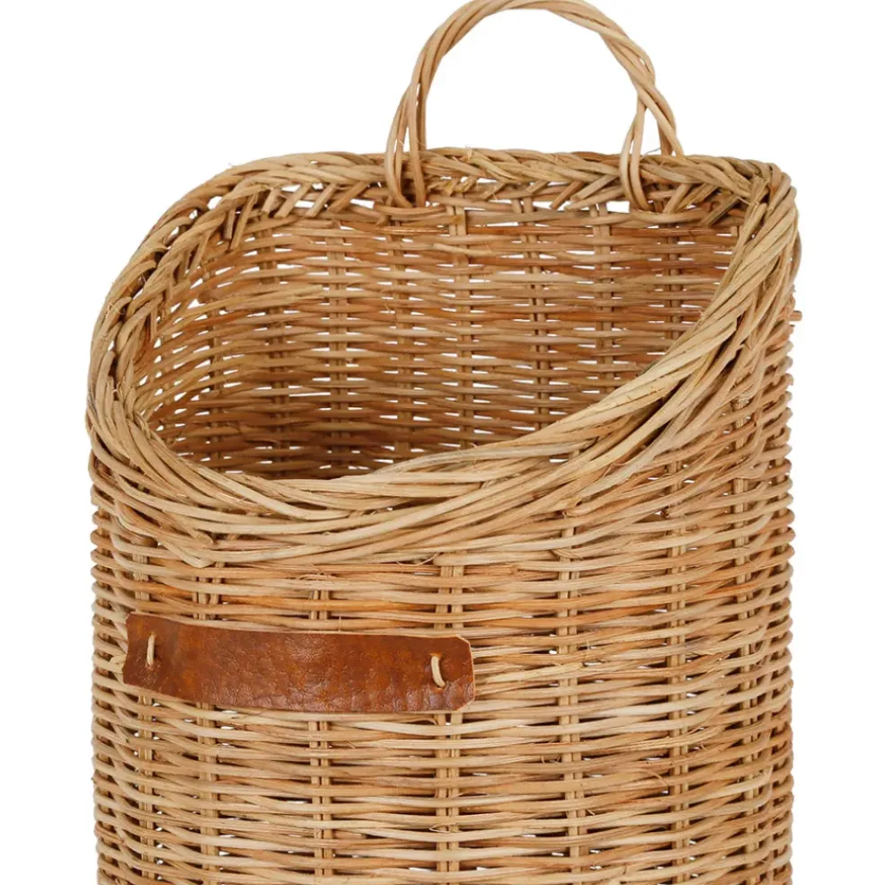 Panier mural cuisine tradition naturel en rotin
