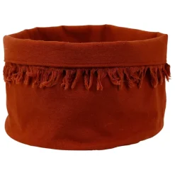 Panière à pain en coton terracotta d18cm - Nalia