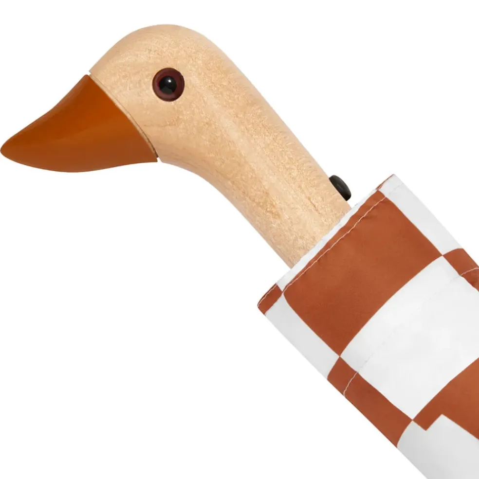 Parapluie compact manche tête de canard peanut butter checkers