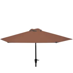 Parasol avec manivelle en coton terracotta d250xh200cm - Colors